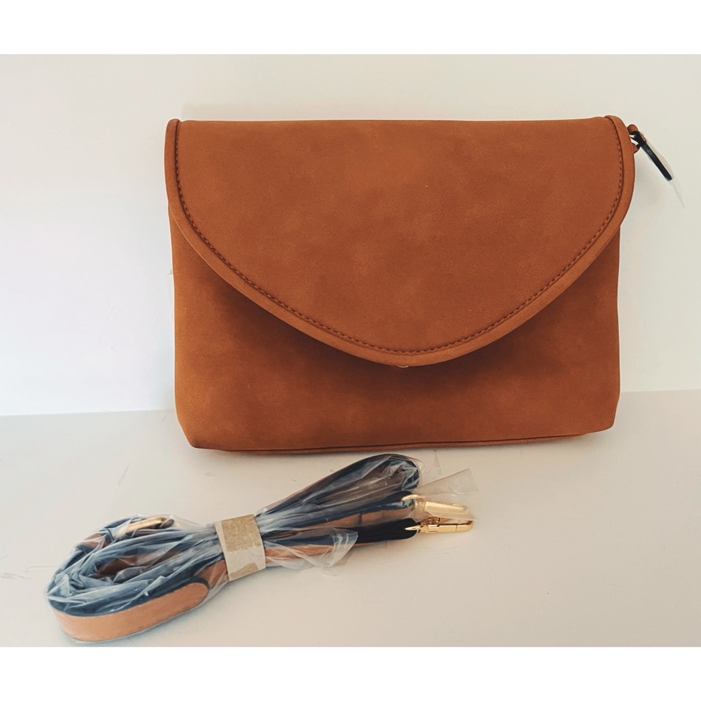 SIMPLY NOELLE Microsuede Convertible Crossbody in Whiskey